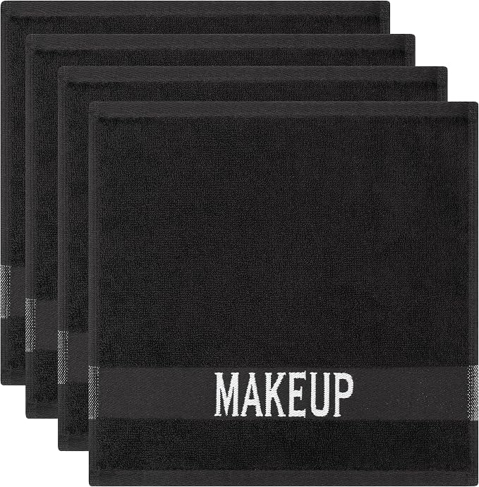 Cotton Paradise Makeup Remover Towels 4 Pack 100% Cotton 12x12 Inch Turkish by UNITEDHOMETEXTILE