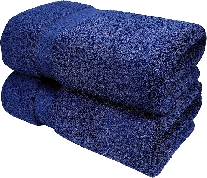 GLAMBURG 700 GSM Premium Cotton 2-Pack Oversized Extra Large Bath Sheet Set by GLAMBURG