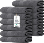 Commercial Bulk Pack of 12 Large Bath Towels – 100% Cotton Terry 24" x 50" – by TEXCRAFT