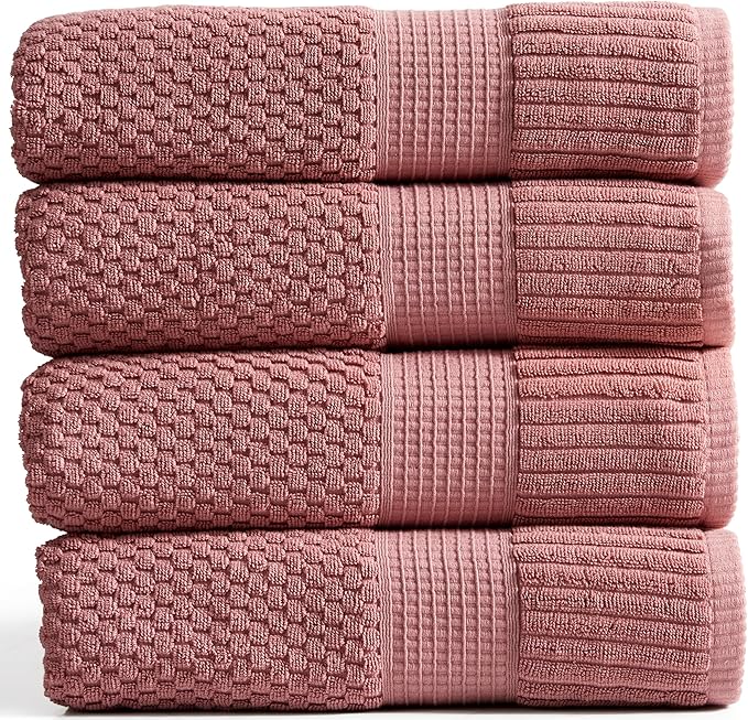 NY Loft 100% Cotton Bath Towel 4 Pack | Super Soft & Absorbent Quick-Dry Bath by NYLoft