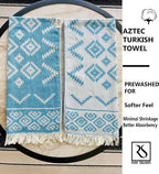 RAY SILVER Aztec Turkish Hand Towels Set of 2 100% Cotton Peshtemal Soft Feel - Image 9