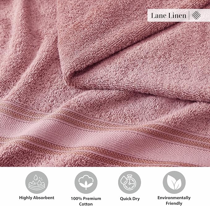Lane Linen 100% Cotton Bath Sheets 4 Pack - Image 6
