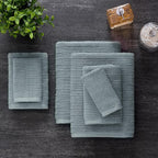 Welhome James 100% Cotton Textured Stripe Towel Set - Image 2