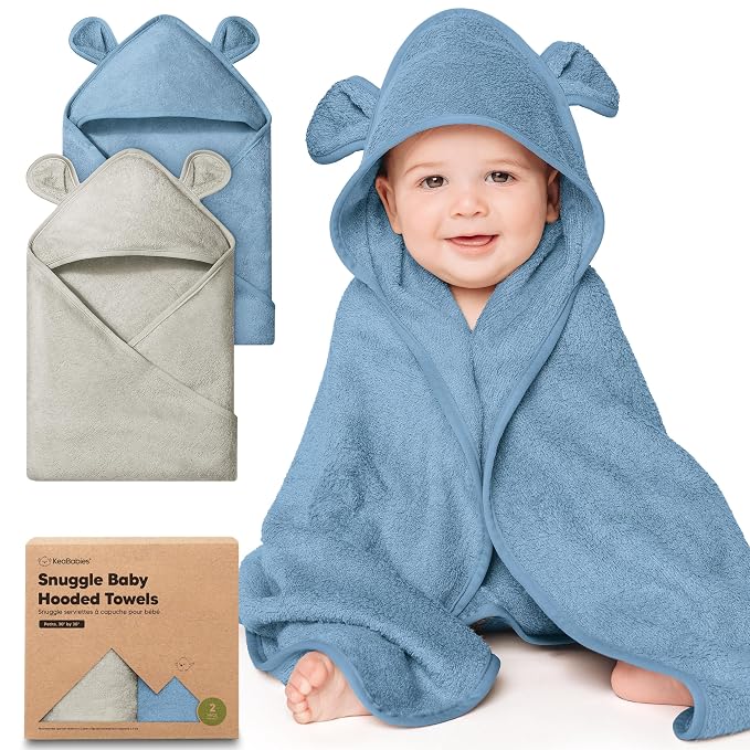 KeaBabies 2-Pack Hooded Baby Towels by KeaBabies