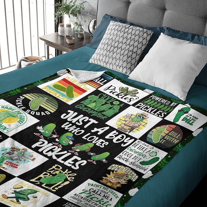Pickle Flannel Fleece Blanket Throw Couch Microfiber Soft Cozy Lightweight - Image 3