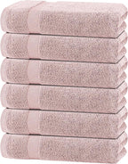 White Classic Wealuxe Pink Bath Towels 24x50 Inch, Cotton Towel Set by WhiteClassic