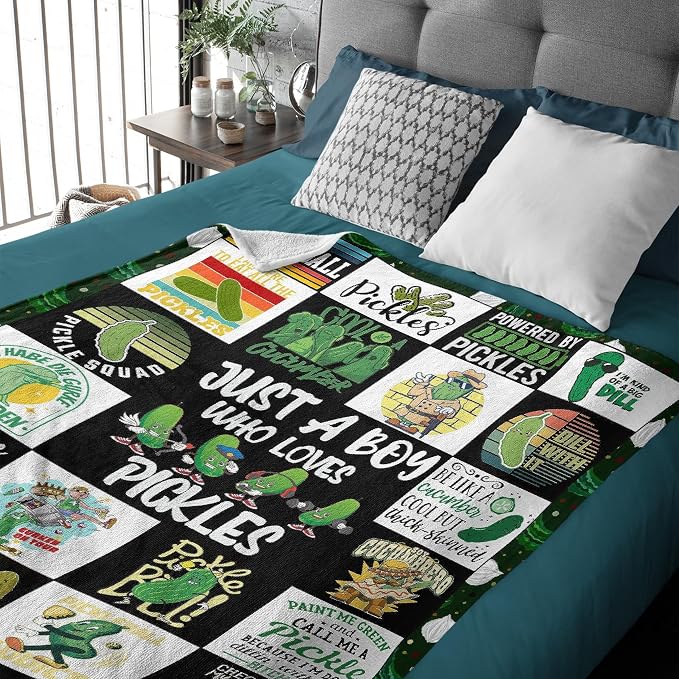 Pickle Flannel Fleece Blanket Throw Couch Microfiber Soft Cozy Lightweight - Image 3