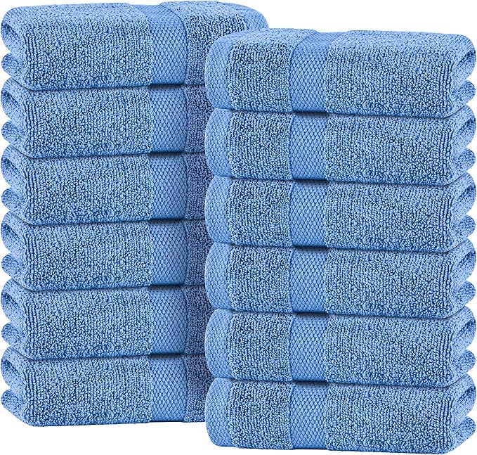 White Classic Light Blue Hand Towels by WhiteClassic