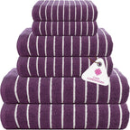 CASA COPENHAGEN Ecstatic 6 Pieces Towel Set- Dark Purple, 600 GSM 2 Bath Towel by CASACOPENHAGEN
