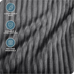 Bare Home Textured Fleece Blanket - Image 3