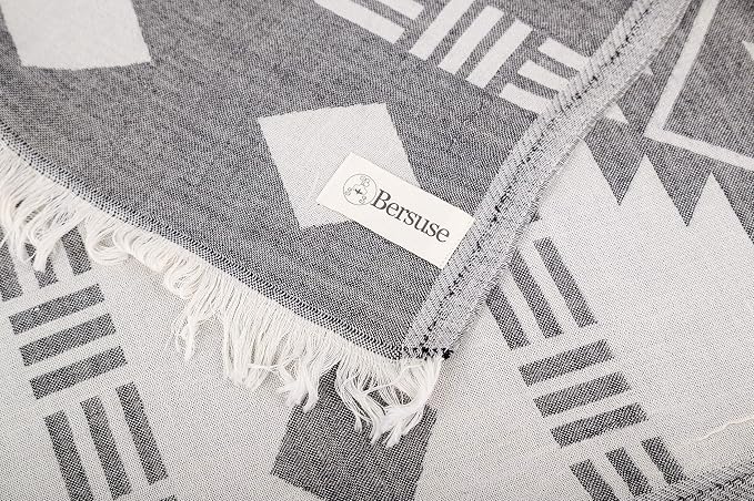 Bersuse 100% Cotton Belize XL Throw Blanket Turkish Towel Beach Blanket - Image 5