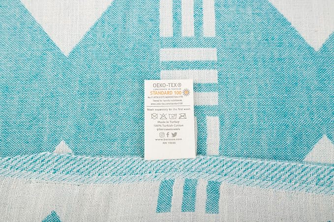 Bersuse 100% Cotton Belize XL Throw Blanket Turkish Towel Beach Blanket - Image 6