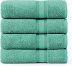 LANE LINEN Large Teal Cotton Bath Sheets, 4 Piece Set, Quick Dry, Super Soft by LaneLinen