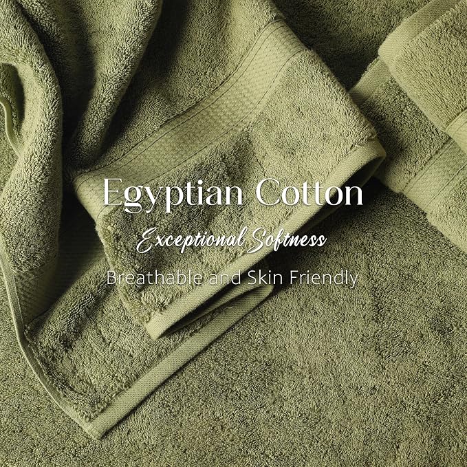 Superior Egyptian Cotton Pile 6 Piece Towel Set, Includes 2 Bath, 2 Hand - Image 5