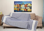 Bersuse 100% Cotton Herringbone XL Throw Blanket - Image 3