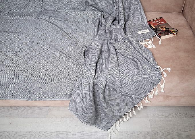 Bersuse 100% Cotton Milas XL Throw Blanket - Image 3