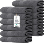 Commercial Bulk Pack of 12 Bath Towels – 100% Cotton Terry 24" x 48" – Ideal by TEXCRAFT