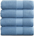 NY Loft 100% Cotton Bath Towel 4 Pack | Super Soft & Absorbent Quick-Dry Bath by NYLoft