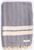 Bersuse 100% Cotton Herringbone XL Throw Blanket by Bersuse