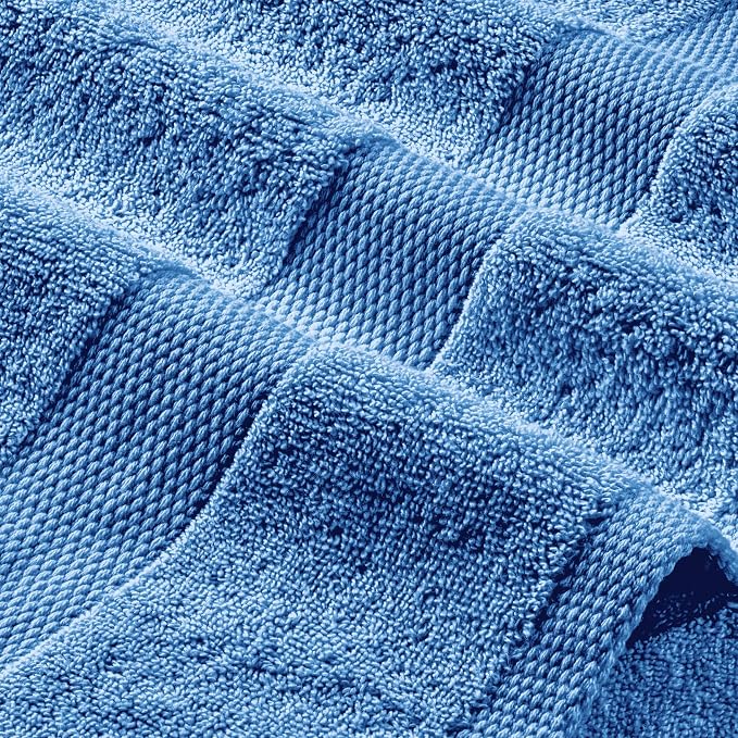 White Classic Light Blue Hand Towels - Image 8