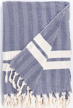 Bersuse 100% Cotton Herringbone XL Throw Blanket - Image 2