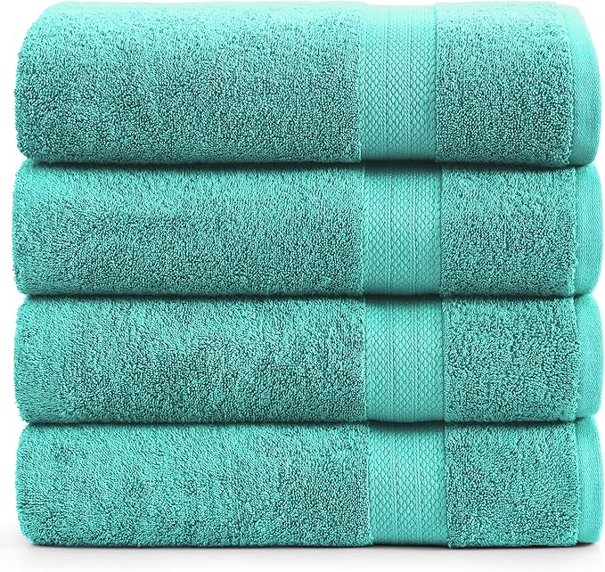 LANE LINEN 100% Cotton Premium Bath Sheets Set of 4 by LaneLinen