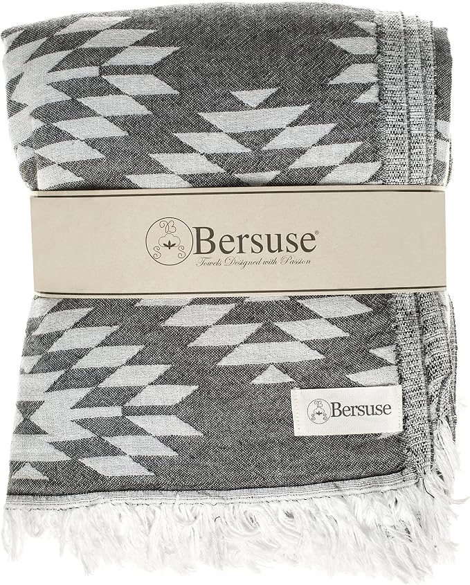 Bersuse 100% Cotton Teotihuacan XL Throw Blanket Turkish Towel Beach Blanket - Image 7